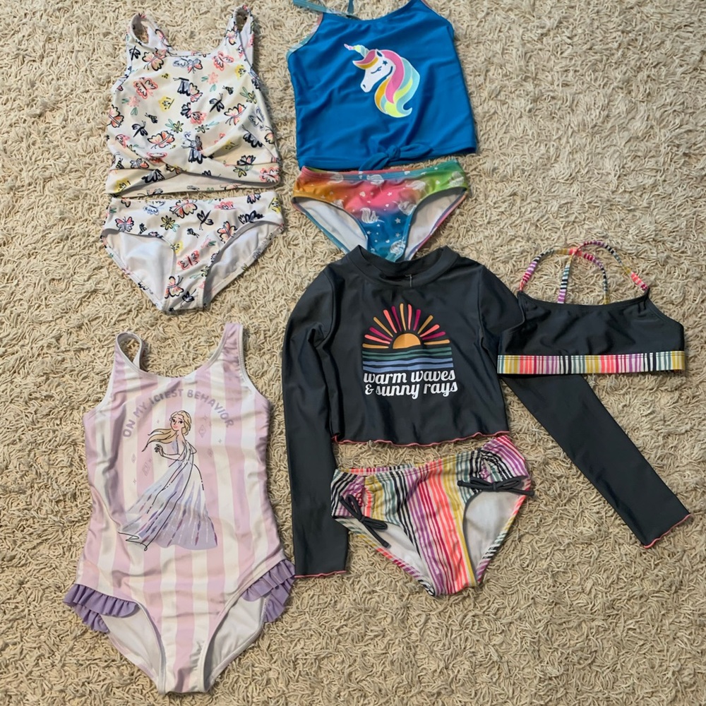 Four girls size small bathing suits